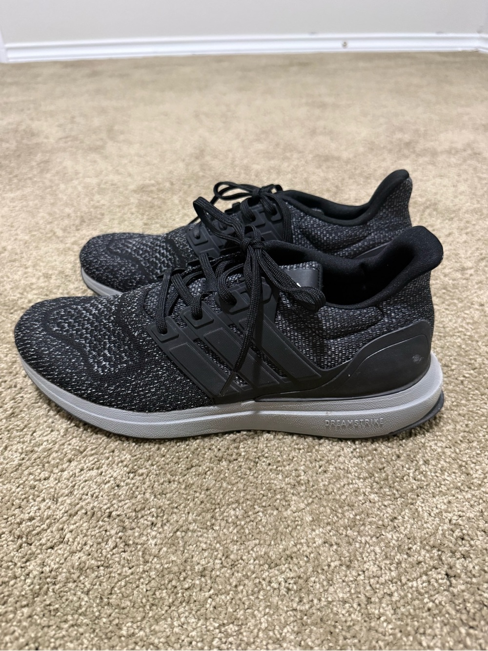 adidas Black and Grey Knit Men’s Running Sneakers